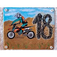   Kézzel festett házszámtábla rozsdamentes tűzzománc táblára, EGYEDI KÍVÁNSÁG SZERINT 24 x 20 cm