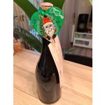 Kézzel festett szív alakú kísérőkártya és hűtőmágnes egyben "Mikulás égővel"