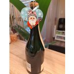 Kézzel festett szív alakú kísérőkártya és hűtőmágnes egyben "Mikulás habos kávéval"