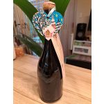 Kézzel festett szív alakú kísérőkártya és hűtőmágnes egyben "Templom"