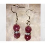 Turmalin fülbevaló, ezüst alapon