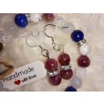 Turmalin fülbevaló, ezüst alapon